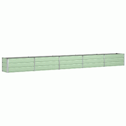 Helloshop26 - Jardinière moderne extérieure 480 x 50 x 45 cm solide finition brute en acier galvanisé vert pastel 02_0059283 - vert acier 300024104