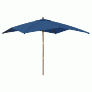 Helloshop26 - Parasol de jardin avec mât en bois 300 x 300 x 273 cm bleu 02_0008340 - 3000445782728