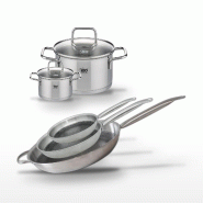 Lot de 3 Poêles Elo Relief Solution 24/28/32 cm et 2 Faitouts Elo Citrin 12/20 cm - gris 3176239959796