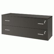 Meuble 2 tiroirs avec serrures - L120xP42xH51cm - noir