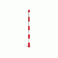 Perel Borne de signalisation 90 cm rouge/blanc, poteau plastique avec 2 anneaux, idéale pour clôtures temporaires, parkings et événements - 1191-P90