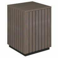 Podium 1 porte push-pull Vertigo T03 MDF noir et noyer foncé 45x45x60cm