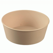 Saladier avec couvercle PP réemployable LOOP 1300 ml beige clair - par 60