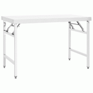 Vidaxl table de travail pliable de cuisine 120x60x80 cm inox 326158