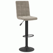 VidaXL Tabouret de bar Gris clair Velours Modèle Flex Horizon Élite - 335752