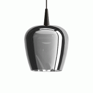 Zafferano Suspension Bilia 230V LED 8W en verre borosilicaté soufflé à la bouche, Noir et Argent, diamètre 18 cm, hauteur 324 cm, 3000K - multicol