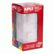 Apli 1770 gommettes carrées, 20x20 mm, en rouleau, coloris blanc - 8410782119074