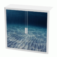 Armoire à rideaux avec décor mer - EasyOffice. - Basse, Fond marin