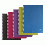 Clairefontaine Lot de 10 Cahier Linicolor Intensive A4, 100p./50 feuilles 90 g/m² reliure intégrale, couv. Polypro assortis, quadrillé 5x5 - 332968