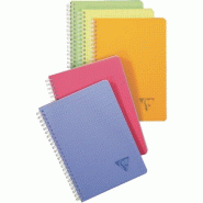 Clairefontaine Lot de 5 Carnet Linicolor Fresh A5, 180p./90 feuilles 90 g/m² reliure intégrale, couv. Polypro assortis, quadrillé 5x5 - multicolore