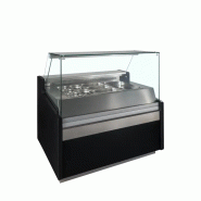 Comptoir saladette de préparation réfrigéré vitrée 2 portes - 1265x... - PSPID130
