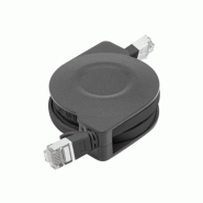 Cordon rj45 catégorie 6a u/ftp rétractable noir - 1 m