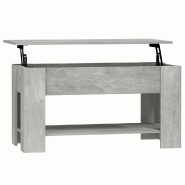 Décoshop26 - Table basse plateau relevable design moderne et contemporaine 101 x 49 x 52 cm bois d'ingénierie gris DEC039241 - gris Bois massif 3000
