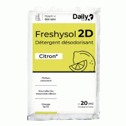 Détergent désodorisant FRESHYSOL 2D - Dosette 20ml x 250 Citron - Daily K - 3700008344492 Détergent désodorisant FRESHYSOL 2D - Dosette 20ml x 250 Citron - Daily K - 3700008344492