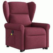Fauteuil inclinable de massage Rouge bordeaux Tissu Modèle Corvoria - 8721102963698