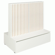 Gondole double face Vertigo T03 avec tiroir MDF naturel et blanc 125x74x125cm