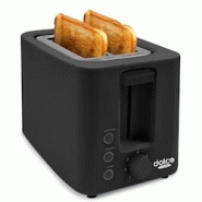 Grille-pain Toaster Dolce Casa DC-GP-2 T-DGL-N - 700W, 2 tranches, Décongélation,Thermostat, tiroir à miettes, Noir Mat - 3666630006613 Grille-pain Toaster Dolce Casa DC-GP-2 T-DGL-N - 700W, 2 tranches, Décongélation,Thermostat, tiroir à miettes, Noir Mat - 3666630006613