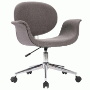 Helloshop26 - Chaise fauteuil siège pivotante de bureau informatique étude tissu gris 02_0024135 - gris métal 3000214702384