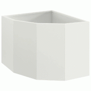 Helloshop26 - Jardinière d'angle moderne pour jardin terrasse 45 x 45 x 35 cm en acier blanc 02_0052888 - blanc acier 3000237636895