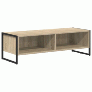 Helloshop26 - Meuble TV rectangulaire moderne pratique rangement 100 x 36,5 x 30,5 cm en bois d'ingénierie sonoma 02_0054554 - Bois massif 3000238550