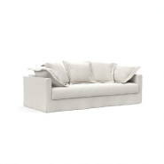 INNOVATION LIVING  CANAPÉ DESIGN PASCALA CONVERTIBLE LIT 200*140CM TISSU VIVUS DUSTY OFF WHITE