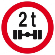 Interdit vehicules pesant s/un essieu + de 2 t. D.300mm TALIAPLAST | 622288 Interdit vehicules pesant s/un essieu + de 2 t. D.300mm TALIAPLAST | 622288