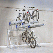 Range vélos ascenseur - Maintien des roues sur 2 niveaux pour 8 vélos