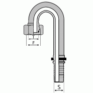 Série S - Forte - Cône 24° - Crosse Manitou® - Femelle 180° (DKOS180) - 8 , 1/2" , 12.7 , m24x150 , 16