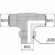 Té orientable mâle ORFS x mâle gaz cylindrique x mâle ORFS - OTMCY00402 - TMORFS OR 9/16 / MGCY1/8 JOR