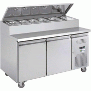 Table de préparation positive 2 portes avec saladette 6 bacs gn 1/3... - PAAS27PP