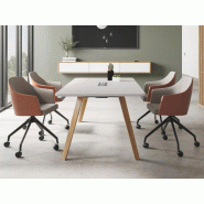 Table de réunion Alkaline - pied bois moderne - plateau mélaminé - largeur 140 à 575 cm - profondeur 100/120/135/150 cm - garantie 8 ans Table de réunion Alkaline - pied bois moderne - plateau mélaminé - largeur 140 à 575 cm - profondeur 100/120/135/150 cm - garantie 8 ans