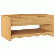 VidaXL Table basse Drammen Chêne 99 x 55 x 45 cm Bois de pin massif Modèle Orion Office Élégance - 42003044
