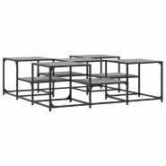 VidaXL Table basse sonoma gris 121x121x40 cm bois d'ingénierie Modèle Lofty Industriel - 839071