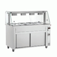 Vitrine Chauffante Bain-Marie Professionnelle 4 GN 1/1 avec Pare-Haleine – Réserve Neutre – OBM4 - OBM4 Vitrine Chauffante Bain-Marie Professionnelle 4 GN 1/1 avec Pare-Haleine – Réserve Neutre – OBM4 - OBM4