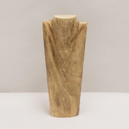 Buste colliers en bois naturel H 40cm