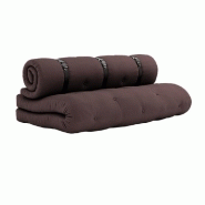 CANAPE FUTON STANDARD CONVERTIBLE BUCKLE-UP SOFA COULEUR MARRON