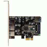 Carte contrôleur PCI Express à  4 ports USB 3.0 - 3 externes 1 interne - Adaptateur PCIe USB avec UAS
