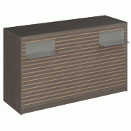 Comptoir Vertigo H T03 dble nat. L170cm - 3 tab.Coulis. 6tab.Amovib noyer foncé