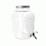 Distributeur de boisson fraîche - Fontaine à boisson en verre vintage 4L - Totally Addict - 22 x 15 x 31,3cm