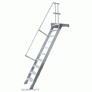 Escalier droit industriel aluminium - marches 600mm - inclinaison 60° - largeur totale 700mm Escalier droit industriel aluminium - marches 600mm - inclinaison 60° - largeur totale 700mm