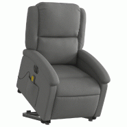 Fauteuil inclinable de massage électrique Gris foncé Tissu Modèle Fjord - 8721012166899