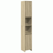Helloshop26 - Armoire de salle de bain rangement 30 x 30 x 183 cm 6 compartiments style moderne en bois d'ingénierie chêne sonoma 02_0049687 - Bois