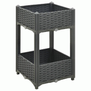 Helloshop26 - Jardinière lit surélevé plantes fleurs jardin 40 x 40 x 71 cm polypropylène gris foncé 02_0000931 - gris 3000072661533