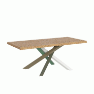 Itamoby Table Extensible 90X200/300 Cm Versalux Pieds Chêne Écorcé 4/A - marron Bois manufacturé 8050598908464