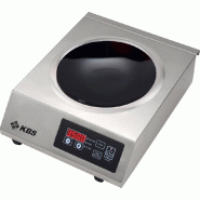 KBS Gastrotechnik KBS Wok à induction boîtier en acier inoxydable 3,5 Kw Schott-Ceran ® surface de cuisson en vitrocéramique - 10911011