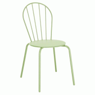 Lot de 4 chaises empilables vert clair, ADELINE Lot de 4 chaises empilables vert clair, ADELINE