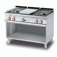 Plan de cuisson gaz sur meuble 4 feux et 1/2 plaque coup de feu - TP4-712GP  | Superlotus 700