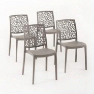 RATTATAN Set 4 Chaises en polypropylène avec fibre de verre empilables pour extérieur et jardin, bar et restaurant, cuisine design moderne - ANNA - RATTATAN Set 4 Chaises en polypropylène avec fibre de verre empilables pour extérieur et jardin, bar et restaurant, cuisine design moderne - ANNA -