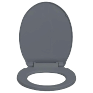 SiÈge de toilette À fermeture en douceur abattant wc lunette cuvette salle de bain maison restaurant hÔtel magasin ovale gris 02_0002918