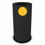 Stil Casa poubelle de tri sélectif, Ø 35 x h. 72 cm, acier peint, deux compartiments, pictogramme magnétique, 70 litres, noir. - 872 N Stil Casa poubelle de tri sélectif, Ø 35 x h. 72 cm, acier peint, deux compartiments, pictogramme magnétique, 70 litres, noir. - 872 N